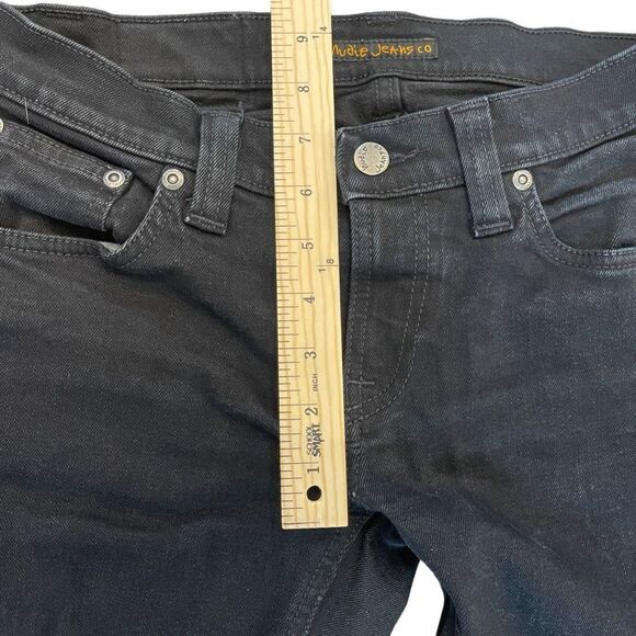 NUDIE Jeans Tight Long John Organic Black Black N619 27x32 HEMMED - Picture 9 of 11